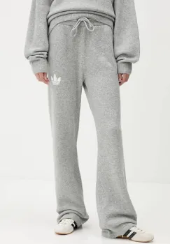 adidas Originals pantaloni de trening cu amestec de lana Knitted Pants culoarea gri, uni, KF2534 imagine
