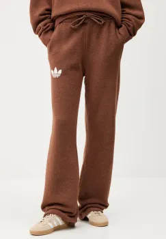 adidas Originals pantaloni de trening cu amestec de lana Knitted Pants culoarea maro, cu imprimeu, KF2535 imagine