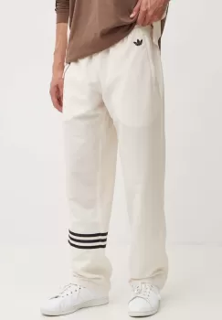 adidas Originals pantaloni de trening culoarea bej, cu imprimeu, JF9158 imagine