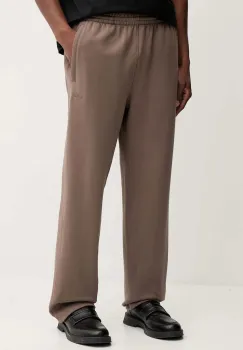 adidas Originals pantaloni de trening din bumbac Ess Wide Pt culoarea maro, uni, JW1046 imagine