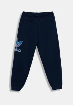 adidas Originals pantaloni de trening din bumbac pentru copii culoarea bleumarin, cu imprimeu, JV8577 imagine