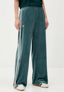 adidas Originals pantaloni de trening din velur Fb Liberty Tp culoarea verde, cu imprimeu, JW5268 imagine