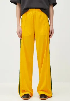 adidas Originals pantaloni de trening Firebird femei, culoarea galben, cu imprimeu, JP2316 imagine