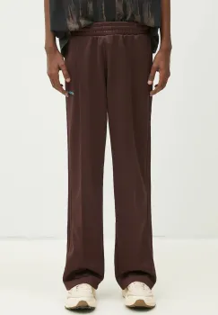 adidas Originals pantaloni de trening Flare Pant barbati, culoarea maro, cu imprimeu, JC8381 imagine