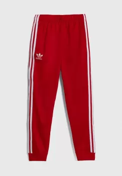 adidas Originals pantaloni de trening pentru copii culoarea rosu, modelator imagine