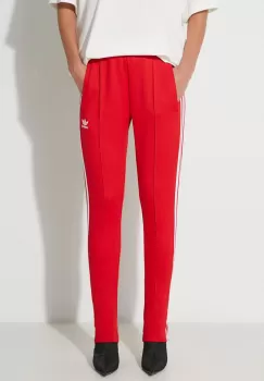 adidas Originals pantaloni de trening SST Classic TP culoarea rosu, cu imprimeu, IK6603 imagine