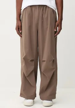 adidas Originals pantaloni Ess Parachute culoarea maro, drept, JW1087 imagine