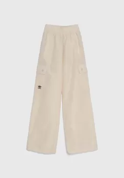 adidas Originals pantaloni Essentials Woven Cargo femei, culoarea bej, neted, IX9970 imagine