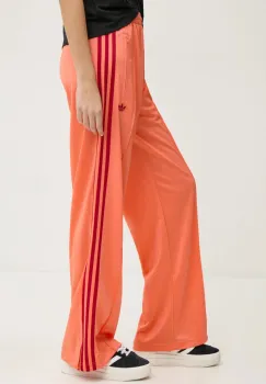 adidas Originals pantaloni Firebird femei, culoarea portocaliu, cu imprimeu, JP2309 imagine