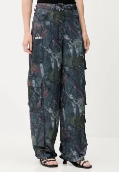 adidas Originals pantaloni Sat Cargo Pants culoarea verde, drept, high waist, KE3741 imagine