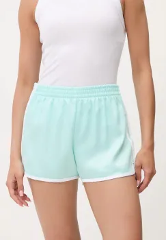 adidas Originals pantaloni scurti 3-Stripes culoarea turcoaz, cu imprimeu, medium waist, JD3123 imagine