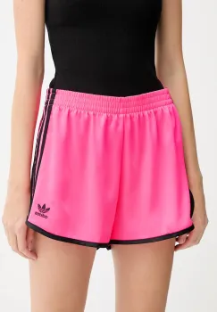 adidas Originals pantaloni scurti 3s Sprinter culoarea roz, cu imprimeu, high waist, JW5062 imagine