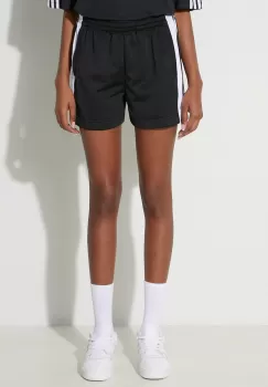 adidas Originals pantaloni scurti Adibreak de dama, culoarea negru, cu aplicatii, talie inalta IU2518 imagine