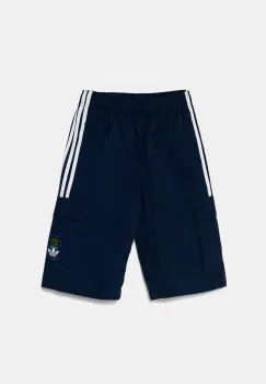 adidas Originals pantaloni scurti copii MINECRAFT culoarea bleumarin, cu imprimeu, talie reglabila, KD9833 imagine