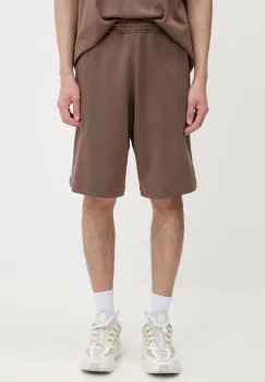 adidas Originals pantaloni scurti din bumbac Ess Nc Oc Tee culoarea maro, KE6583 imagine