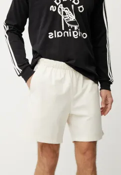adidas Originals pantaloni scurti din bumbac Essential barbati, culoarea bej, JD2461 imagine