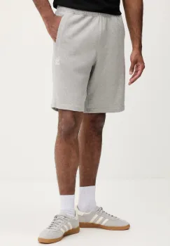 adidas Originals pantaloni scurti din bumbac Essentials culoarea gri, melanj, JW8624 imagine