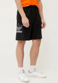 adidas Originals pantaloni scurti din bumbac Trefoil culoarea negru, JP2684 imagine