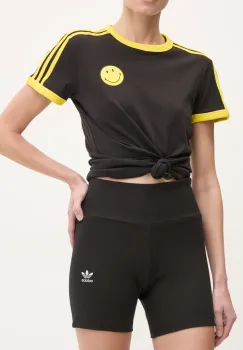adidas Originals pantaloni scurti Essential femei, culoarea negru, uni, high waist, JD1548 imagine