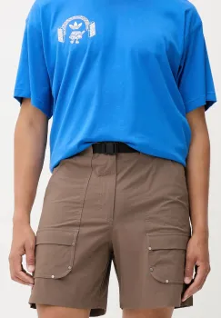 adidas Originals pantaloni scurti Essentials culoarea maro, JW1081 imagine