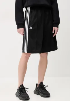 adidas Originals pantaloni scurti Firebird femei, culoarea negru, cu imprimeu, high waist, JD0286 imagine