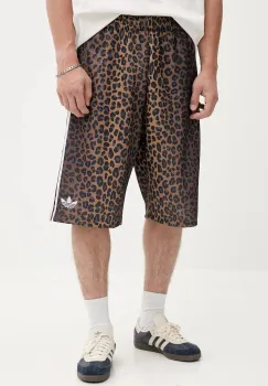adidas Originals pantaloni scurti Graphic Os Sho culoarea maro, JV7566 imagine