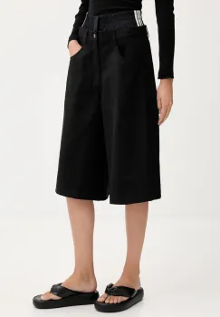 adidas Originals pantaloni scurti jeans Fb Utility Jort culoarea negru, cu imprimeu, high waist, JX7592 imagine