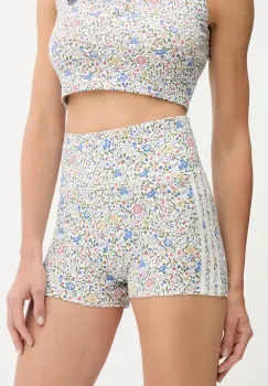 adidas Originals pantaloni scurti Liberty culoarea alb, cu imprimeu, high waist, JW5195 imagine