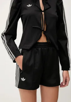 adidas Originals pantaloni scurti Shorts culoarea negru, cu imprimeu, high waist, KC0680 imagine