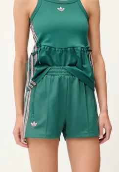 adidas Originals pantaloni scurti Shorts culoarea turcoaz, cu imprimeu, high waist, KC0682 imagine