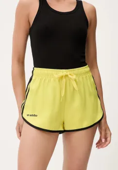 adidas Originals pantaloni scurti Sprinter Shorts culoarea galben, cu imprimeu, high waist, JD3611 imagine