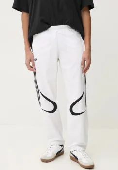 adidas Originals pantaloni TEAMGEIST TP barbati, culoarea bej, cu imprimeu, JP1119 imagine