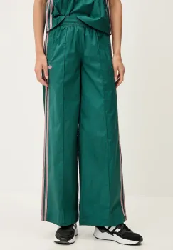 adidas Originals pantaloni Wideleg Pant culoarea turcoaz, lat, high waist, KC0677 imagine