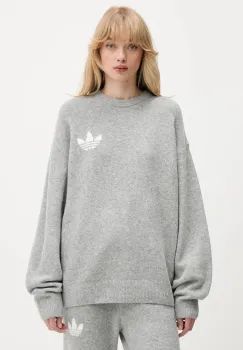 adidas Originals pulover din amestec de lana Knitted Sweater culoarea gri, calduros, KF2341 imagine