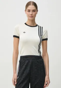 adidas Originals pulover KNITTED 3S TEE femei, culoarea bej, light, JJ0961 imagine