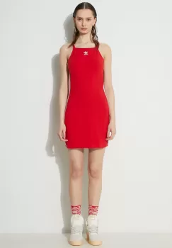 adidas Originals rochie culoarea rosu, mini, mulata imagine