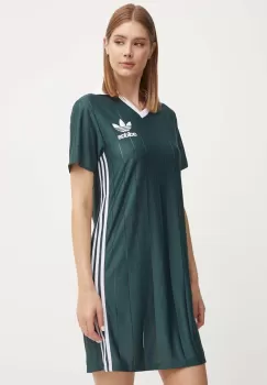 adidas Originals rochie culoarea verde, mini, drept, IX5507 imagine