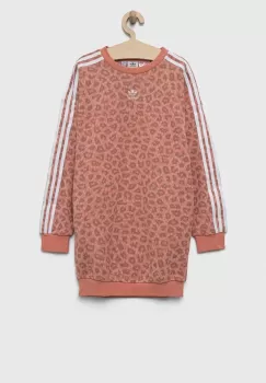 adidas Originals rochie fete culoarea portocaliu, midi, oversize imagine