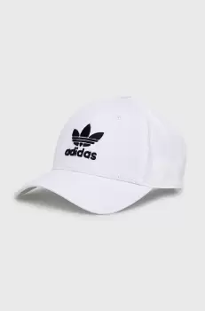 adidas Originals sapca de baseball din bumbac culoarea alb, cu imprimeu imagine