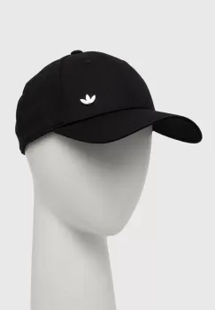 adidas Originals sapca de baseball din bumbac culoarea negru, neted imagine