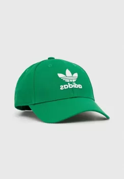 adidas Originals sapca de baseball din bumbac culoarea verde, cu imprimeu imagine