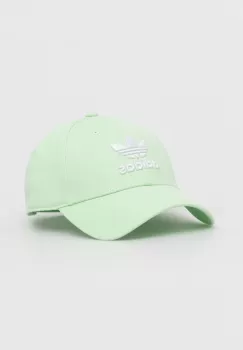 adidas Originals sapca de baseball din bumbac culoarea verde, cu imprimeu imagine