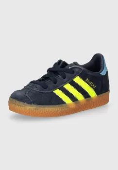 adidas Originals tenisi din piele copii GAZELLE CF EL culoarea albastru marin, IH2783 imagine