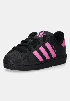 adidas Originals tenisi din piele copii SUPERSTAR II culoarea negru, JQ0289 imagine