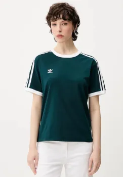 adidas Originals tricou 3-Stripes culoarea verde, JY4855 imagine