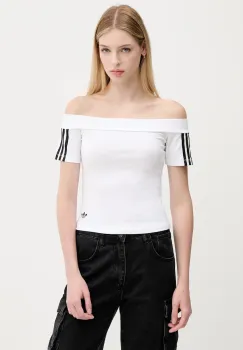 adidas Originals tricou Bandeau Ss culoarea alb, decolteu spaniol, JV9741 imagine