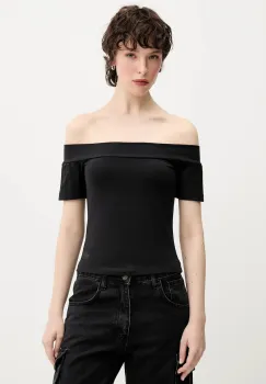 adidas Originals tricou Bandeau SS culoarea negru, decolteu spaniol, JV9742 imagine
