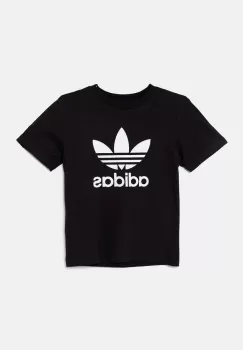 adidas Originals tricou copii TREFOIL TEE culoarea negru, cu imprimeu, IY7421 imagine