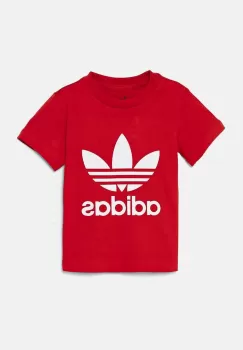 adidas Originals tricou copii TREFOIL TEE culoarea rosu, cu imprimeu, IX5115 imagine