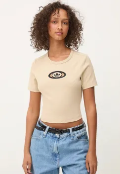 adidas Originals tricou Cut Out Rib Tee culoarea bej, cu spate descoperit, KC8803 imagine